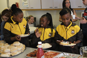 Pupils eat breakfast at St Edmund Arrowsmith